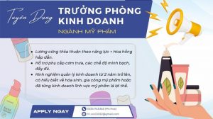 Tuyển dụng trưởng phòng kinh doanh- Công ty gia công mỹ phẩm Dạ Thảo Lan